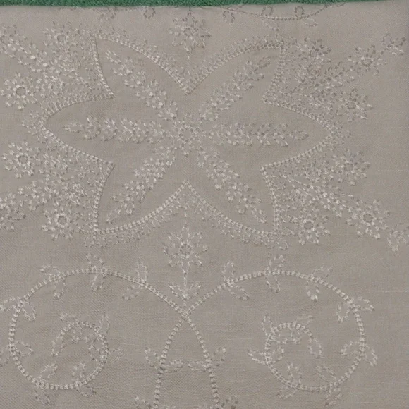 Jones Wear Skirt Linen Lined Floral Embroidered Ruffled Shabby Chic Lagenlook - Picture 9 of 9